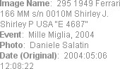 Image Name:  295 1949 Ferrari 166 MM s/n 0010M Shirley J. Shirley P USA "E 4687"
Event:  Mille Mi...