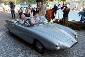 Eugenio Schlossberg (ARG) at the wheel of his Fiat Stanguellini 1200 Bertone Spider 1957 with Francesco Stanguellini on the passenger seat