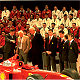 Behind the new Ferrari F399 from the left - Luca di Montezemolo, Paolo Cantarella, Giovanni Agnelli, Paolo Fresco, Eddie Irvine, Michael Schumacher, Jean Todt and Luca Badoer