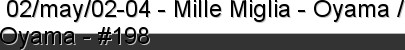  02/may/02-04 - Mille Miglia - Oyama / Oyama - #198
