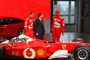 Rubens Barrichello, Jean Todt and Michael Schumacher