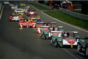 The Ferraris in line behind the fast but unreliable Lola-Judd