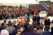 F1 2000 Presentation in Maranello, Fiat Honorary President Gianni Agnelli, Badoer, Todt and Barrichello