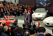 F1 2000 Presentation in Maranello, Schumacher, Badoer, Todt and Barrichello in the background 550 Maranello s/n 118476