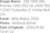 Image Name:  288 1955 Alfa Romeo 1900 SSZ s/n 2008 �BS 12340� Gutzwiller S. Viollier M.A. CH
Even...
