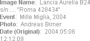 Image Name:  Lancia Aurelia B24 s/n .... "Roma 428434"
Event:  Mille Miglia, 2004
Photo:  Andreas...