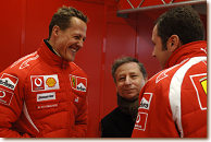Michael Schumacher, Jean Todt and Stefano Domenicali