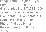 Image Name:  Jaguar C Type Parravano - Giambarda /  Giambarda Alberti (I) ;212 1950 Jaguar C Type...
