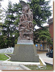 Bronze statue to commemorate centenary of birth of Enzo Ferrari in main square in Maranello