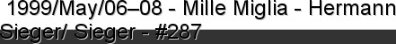  1999/May/0608 - Mille Miglia - Hermann Sieger/ Sieger - #287
