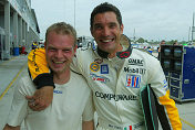 Corvette Racing teammates Jan Magnussen (left) and Max Papis  show no ill effects of their on-track incident of a few weeks ago.