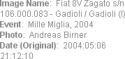 Image Name:  Fiat 8V Zagato s/n 106.000.083 - Gadioli / Gadioli (I)
Event:  Mille Miglia, 2004
Ph...