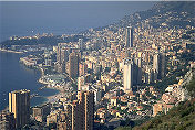 View over Monaco from the Grande Corniche