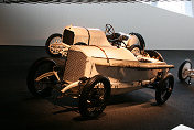 1914 Mercedes Grand Prix racing car, 1908 Benz Grand Prix racing car (behind)