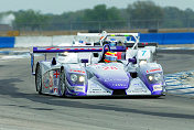 The #28 Audi UK Team Veloqx Audi R8 of Pierre Kaffer leads the #7 Rand  Racing Lola and the #38 ADT Champion Racing Audi R8