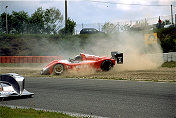 Trouble for Thomas Bscher with the Ferrari 333 SP s/n 003 which the shared with Giovanni Lavaggi and Gaston Mazzacane