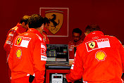 Ferrari Corse Clienti F1 working in the Barron Racing pitbox