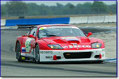 Danny Sullivan steers the #25 Barron Connor Ferrari 575  GTC s/n 2212 on  Monday at Sebring