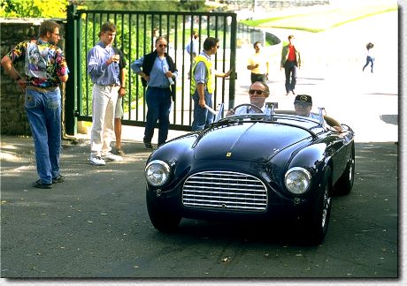 Jaques Swaters and Luigi Chinetti during the FF40 event entering the parking area of the Restaurant in Eau Rouge