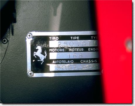 &nbsp; 250 GTO s/n 3451GT BWF.001