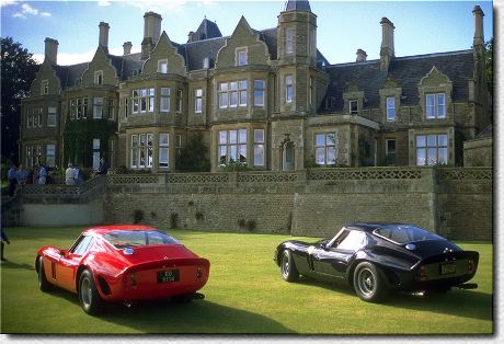 Classic British architecture meets classic Italian design: Two 250 GTOs in front of Brandon Wang's marvelous manor  - 250 GTO s/n 4293GT