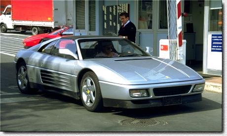 348 ts leaving the factory for a test drive in July 1992