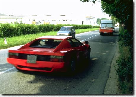 512 TR on test drive in Pozza near Maranello 1992