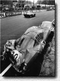 Le Mans 24h 1966: Scarfiotti crashed heavily into the barriers with the 330 P3 s/n 0848. He had gone of the road at the Tertre-Rouge with the car he shared with Mike Parkes. 