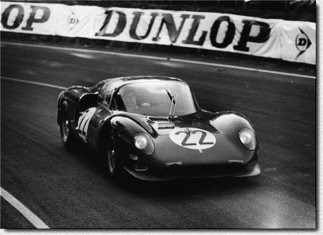 Le Mans 24h 1965: The 275P2 s/n 0832 was bodied as a Coup� for the French race around the clock. Bandini and Biscaldi retired after being in 11th place. 