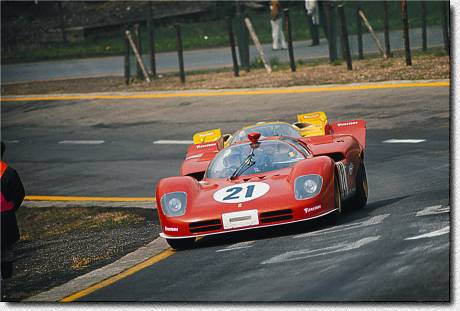 Spa 1000 km 1970: The works-512S s/n 1044 of Peter Schetty and Arthuro Merzario finished in 7th place, in front of the yellow Francorchamps car s/n 1030, which was driven by Bell/ de Fierlant.