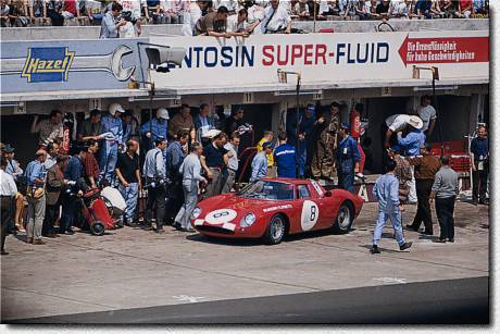 N�rburgring 1000 km 1966: The 250 LM s/n 8165 was the last of a series of 32 cars. At the N�rburgring, it was driven by Mairesse/ M�ller to a 9th place. It was later sold to David Piper. 