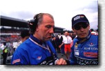 Benetton race director Dave Richards and his driver Giancarlo Fisichella 