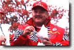 A lucky Schumacher fan with hot French fried in the cold Eifel mountains