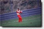 Heinz-Harald Frentzen walks back to the pits