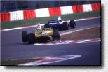 Benetton and Jordan in the Veedol chicane