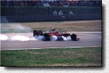 Jacques Villeneuve is hard on the brakes in his Williams