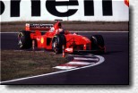 Michael Schumacher with his F300 s/n 189 in the chicane. 