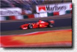 The F300 between logos of Marlboro and Shell, the Scuderia's biggest sponsors. 