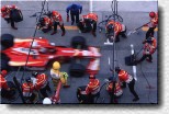 Heinz-Harald Frentzen and his last pit stop with a Williams. 