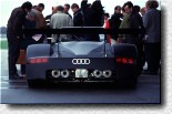 Die Heckansicht des Audi R8. Noch ist der Prototyp nicht lackiert. 