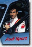 Keep smiling f�r die Kamera... Emanuele Pirro am Steuer des Audi 80 competition. 