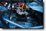 Was f�r ein Raumgef�hl! Emanuele Pirro hinter dem Lenkrad des Audi 80 competition. 