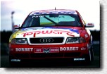 Silber ade: Als Hauptsponsor prangt auf Emanuele Pirros Auto in diesem Jahr der Software Hersteller Topware.