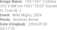 Image Name:  185 1947 Cisitalia 202 S MM s/n 1663 �2828� Sasaki H. Todo M. J
Event:  Mille Miglia...