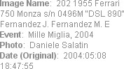 Image Name:  202 1955 Ferrari 750 Monza s/n 0496M "DSL 890" Fernandez J. Fernandez M. E
Event:  M...
