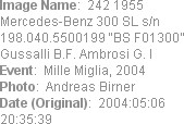 Image Name:  242 1955 Mercedes-Benz 300 SL s/n 198.040.5500199 �BS F01300� Gussalli B.F. Ambrosi ...