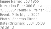 Image Name:  253 1955 Mercedes-Benz 300 SL s/n �� "S 06626" Pfeiffer R Pfeiffer K. D
Event:  Mill...