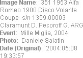 Image Name:  351 1953 Alfa Romeo 1900 Disco Volante Coupe  s/n 1359.00003 Claramunt D. Pecoroff G...