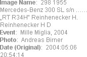 Image Name:  298 1955 Mercedes-Benz 300 SL s/n �� �RT R34H� Reinhenecker H. Reinhenecker H D
Even...