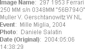 Image Name:  297 1953 Ferrari 250 MM s/n 0348MM "56B794G"  Muller V. Gerschtanowitz W NL
Event:  ...